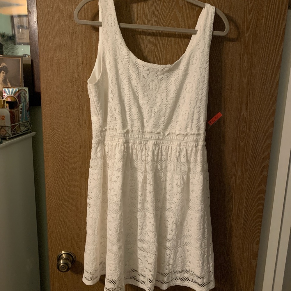 White AUW lace babydoll dress